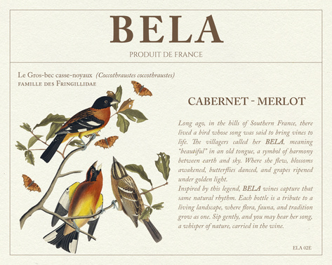 BELA Cabernet Merlot label illustration